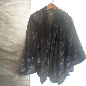 Elegant Black Faux Fur Coat